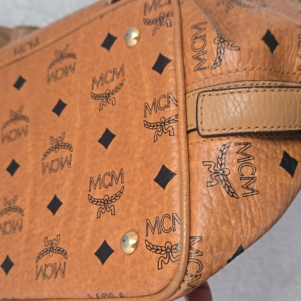 EUC MCM Tan Monogram Shoulder Bucket Bag - Picture 9 of 9